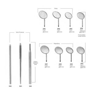 D087 Mouth mirrors and handles plain magnifying