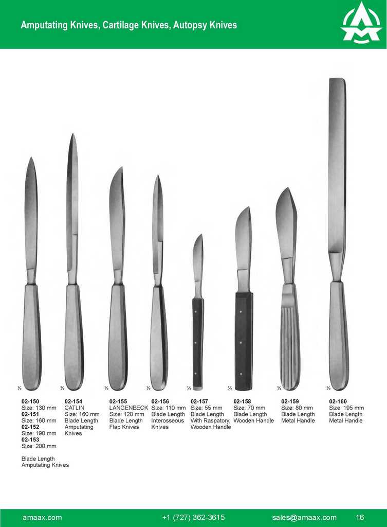 G016 Amputating Knives Cartilage Knives Autopsy Knives Catlin Langenbeck