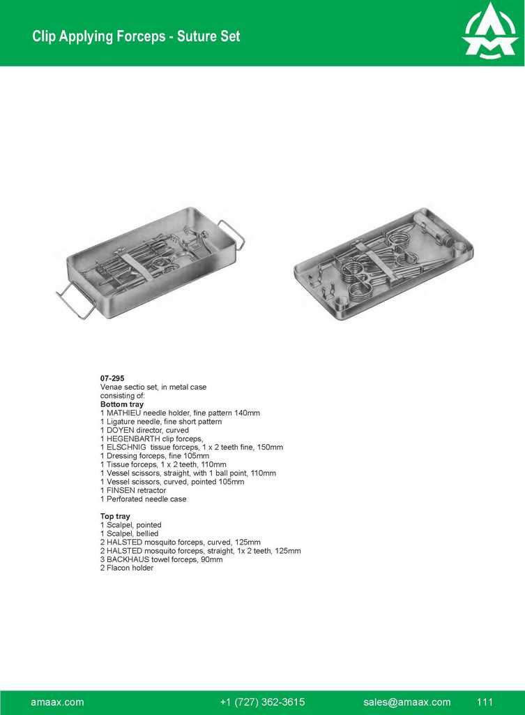 G111 Clip Applying Forceps Suture Set Feilchenfeld