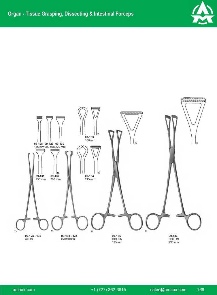 G166 Dissecting Intestinal Forceps Allis babcock Collin