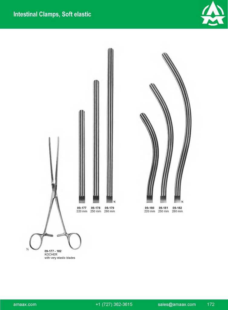 G172 Intestinal Clamps Soft Elastic Kocher atraumatic