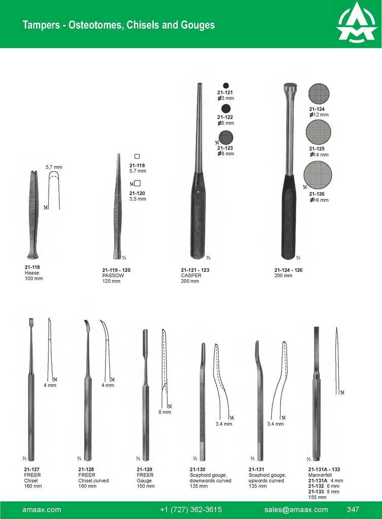 G347 Tampers Osteotomes Chisels Gouges Haase Passow Casper Freer Scaphoid Ouge Mannerfelt