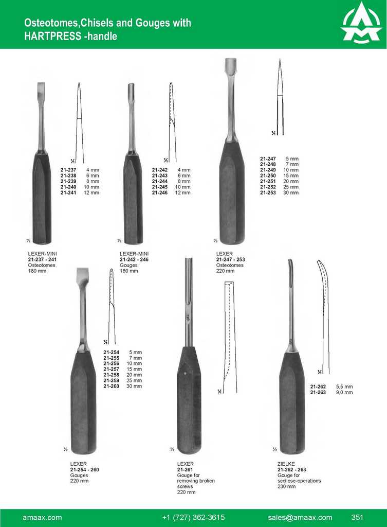 G351 Osteotomes Chisels Gouges Lexer Mini Lexer