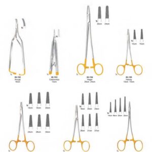 G409 Needle Holders Tungsten Carbide Inserts Arruga Castroviejo Hegar Halsy Mayo Hegar De Bakey Hegar Vascular