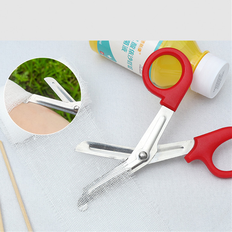 Practical Stainless Steel First Aid Scissors with Plastic Handle for Outdoor Nurse Rescue & Wound Gauze Medical Hand Tool - Image 2