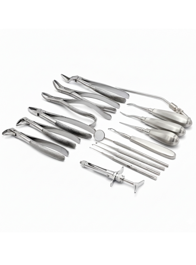 Dental Tooth Extraction Tool Kit Of 16 Pieces
