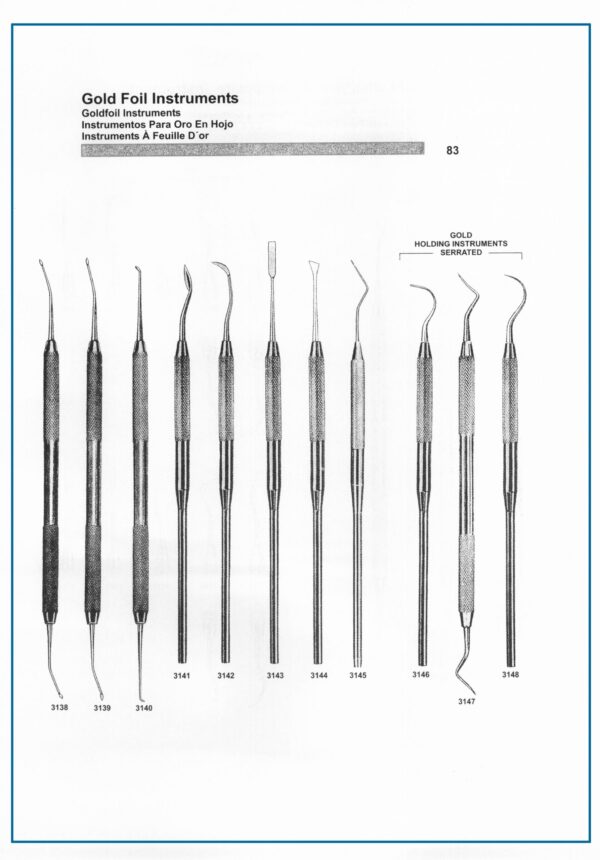 Gold foil instrument set