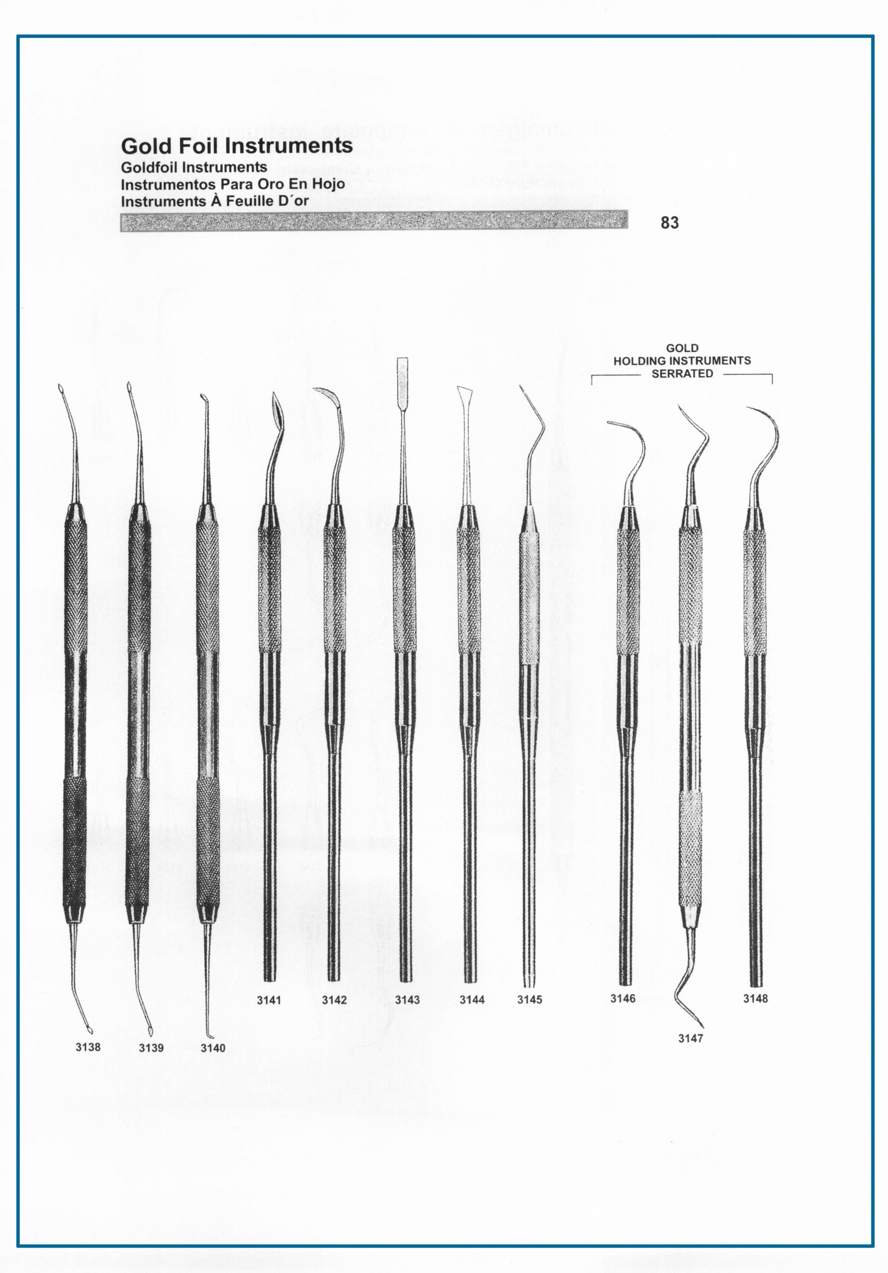 Gold foil instrument set