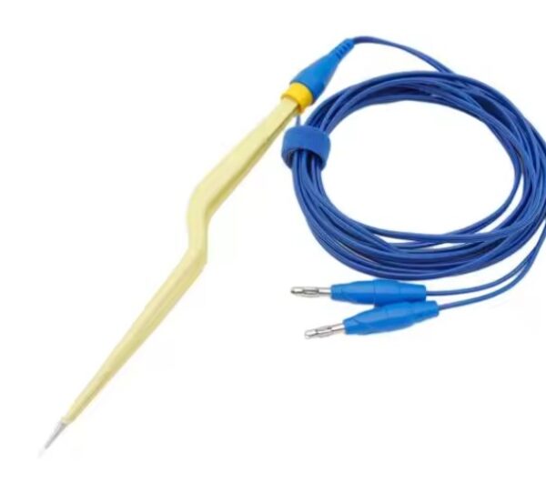 0 9mm Tip Curved Electro Coagulation Cutting Stainless Steel Single use Disposable Non stick Bipolar Forceps for Electrosurgical