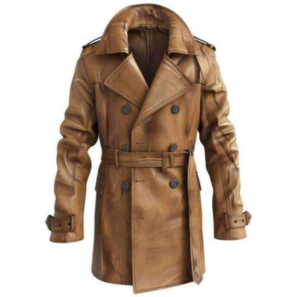 2025 Top Selling Men's Slim Leather Long Coat Customized Design Winter Trench Outerwear Best Product for Style and Comfort