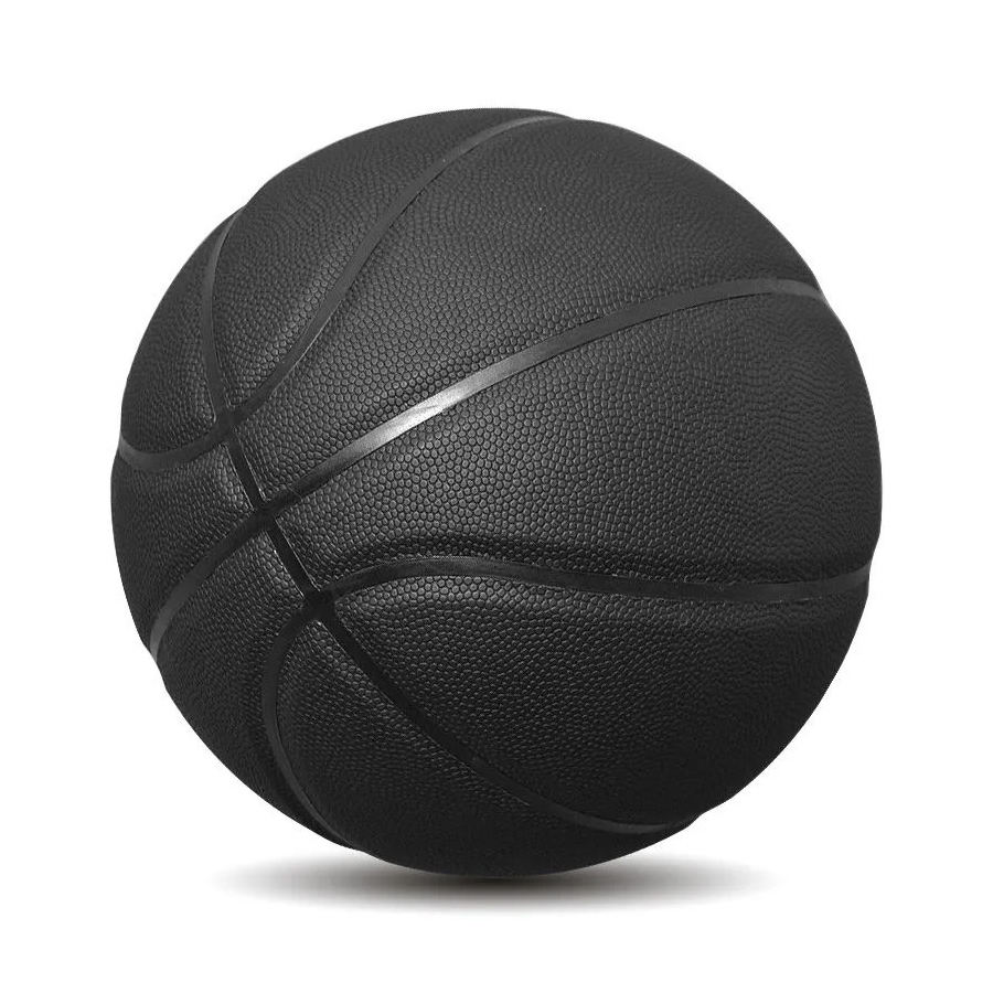 Basketball PU Leather Black Basketball Wholesale Size 7 Match Indoor and Outdoor Competition