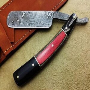 CUSTOM HAND MADE DAMASCUS FULL TANG STRAIGHT RAZOR SPECIALLY DESIGNED for PROFESSIONAL BARBERS