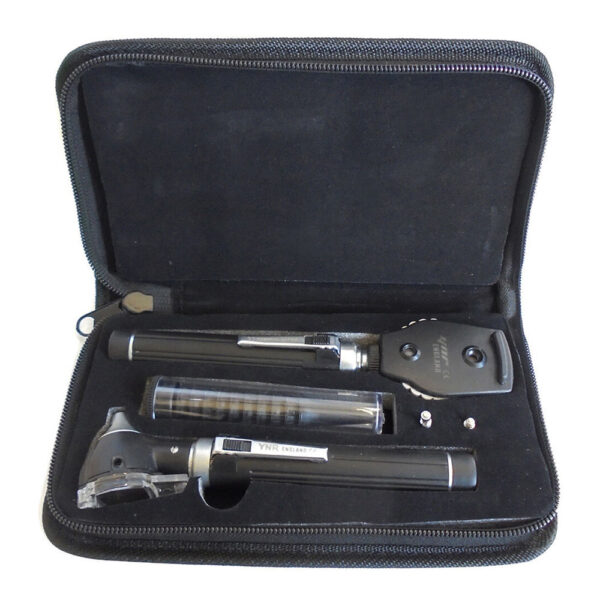 Electric Otoscope Ophthalmoscope Diagnostic Set Stainless Steel Dual Handle ENT Examination Kit Ear Eye Nose Medical