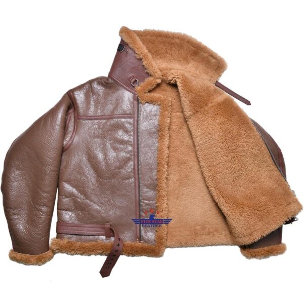 High Demand Mens 1940s Style Denim Sheepskin Blazer Leather Vintage Winter Waterproof Outerwear Stand Collar