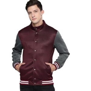 High Quality Wool Varsity Jacket Men Leather Sleeves Custom Embroidery Winter College Style Jacket