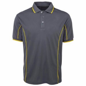 Men's Short Sleeve Plain Sports for Polo Shirt with Contrast Piping & Striped Side Panel Customizable Logo Golf for Polo