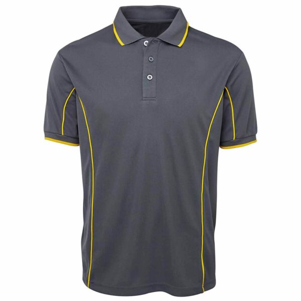 Men's Short Sleeve Plain Sports for Polo Shirt with Contrast Piping & Striped Side Panel Customizable Logo Golf for Polo