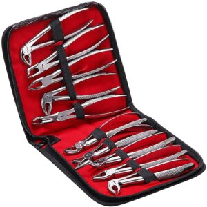 Orthodontic Pliers Tooth Extraction Forceps Set 10 Piece Manual Dental Instrument Kit Stainless Steel Reusable