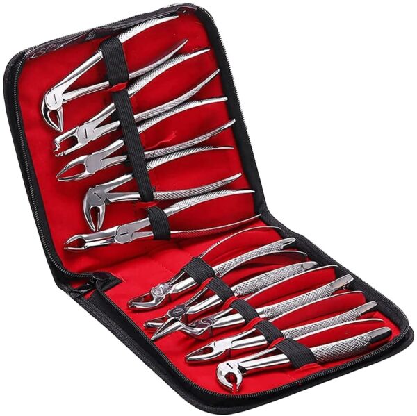 Orthodontic Pliers Tooth Extraction Forceps Set 10 Piece Manual Dental Instrument Kit Stainless Steel Reusable