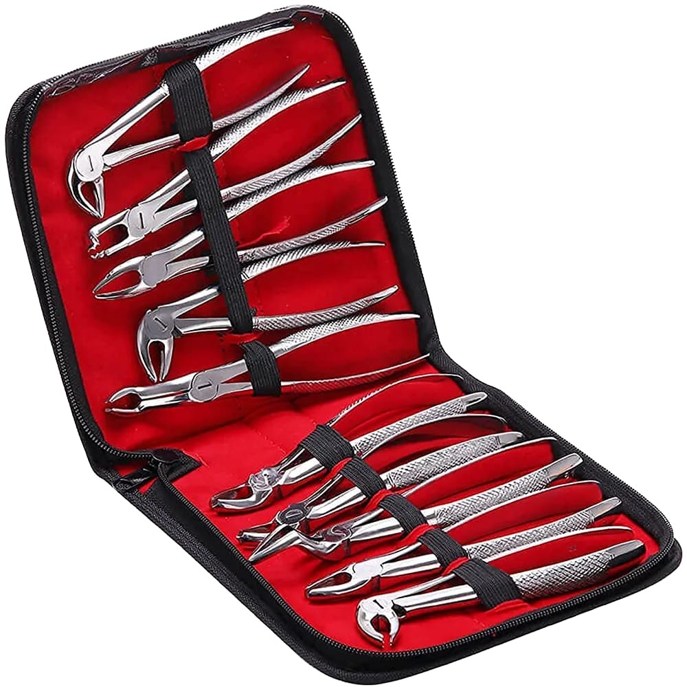 Orthodontic Pliers Tooth Extraction Forceps Set 10 Piece Manual Dental Instrument Kit Stainless Steel Reusable