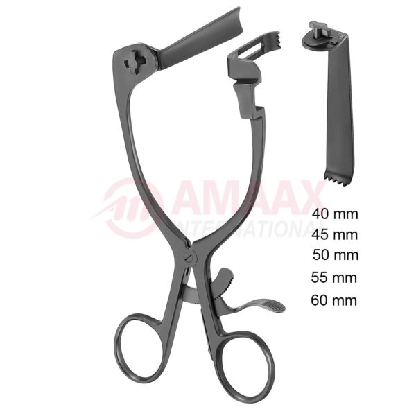 Caspar lumbal retractor 17 cm complete set with 5 black finish blades.jpg