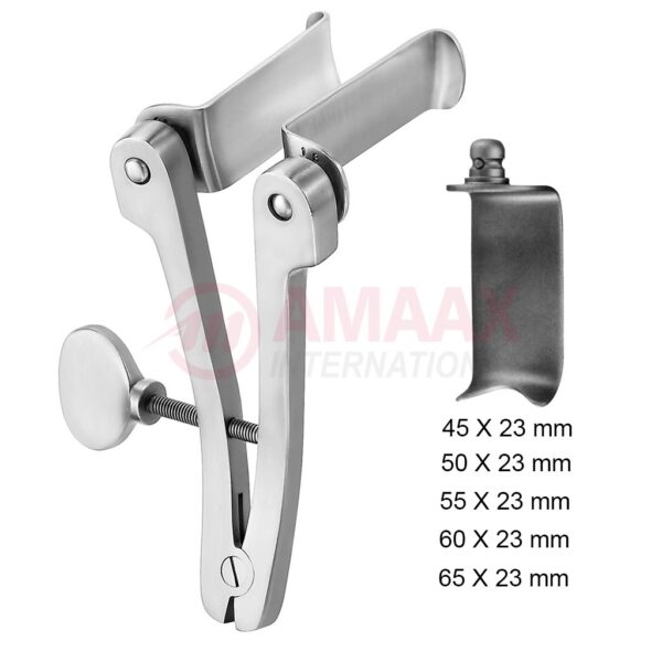 Caspar retractor 11 cm complete set with 5 blunt Blades.jpg