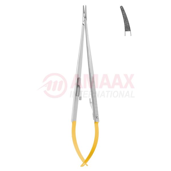 Castroviejo jacobson micro needle holder tc With catch curved micro profile.jpg