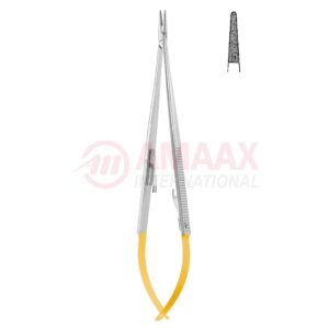 Castroviejo jacobson micro needle holder tc With catch straight micro profile.jpg