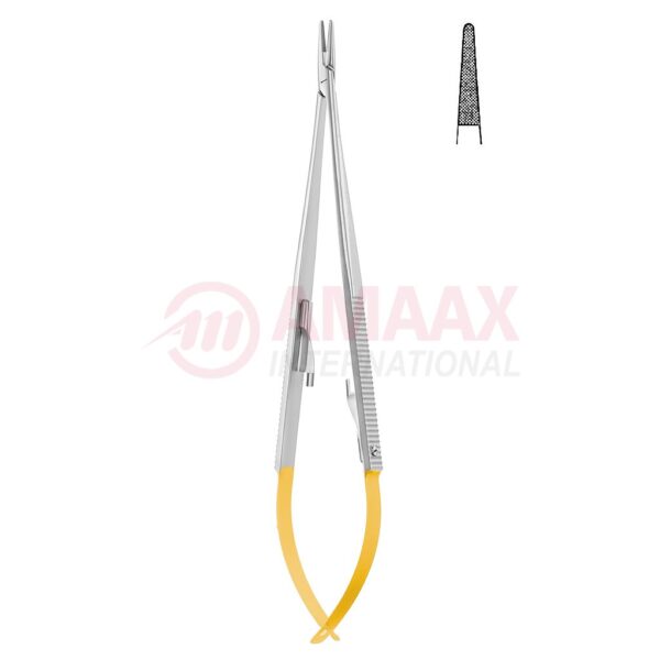 Castroviejo jacobson micro needle holder tc With catch straight micro profile.jpg