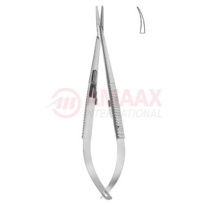 Castroviejo micro needle holder 14 cm with catch curved.jpg