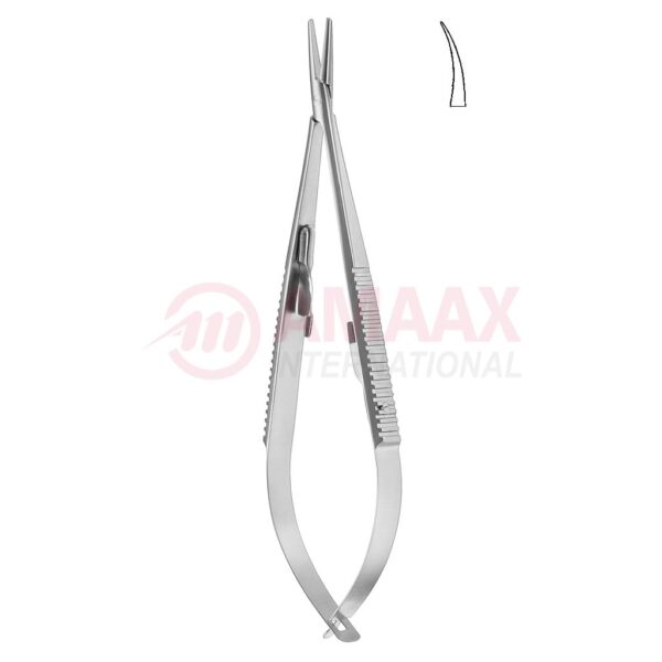 Castroviejo micro needle holder 14 cm with catch curved.jpg