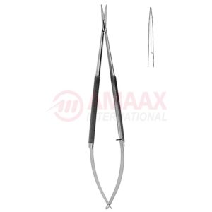 Delicate spring type micro scissors round 10mm blade length straight.jpg