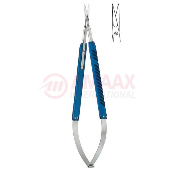 Lightweight well balanced micro scissors spring type straight.jpg