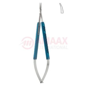 Micro needle holder light weight with blue colored anodized curved.jpg