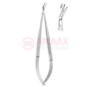 Toledo spring type vascular micro scissors sharp flat 25 1 blade buttoned.jpg
