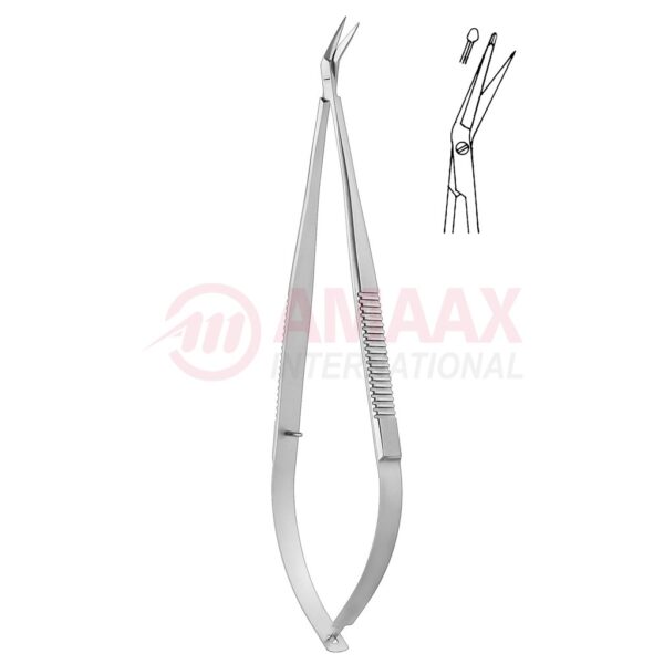 Toledo spring type vascular micro scissors sharp flat 25 1 blade buttoned.jpg