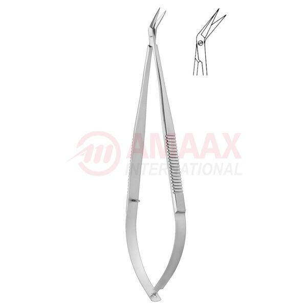 Toledo spring type vascular micro scissors sharp flat 45.jpg