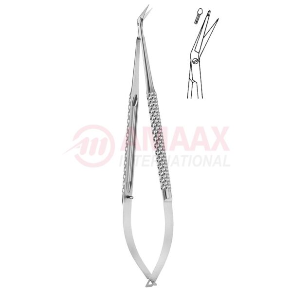 Toledo spring type vascular micro scissors sharp round 25 1 blade buttoned.jpg