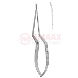 Yasargil micro scissors bayonet 2 hole type handle long blade curved.jpg