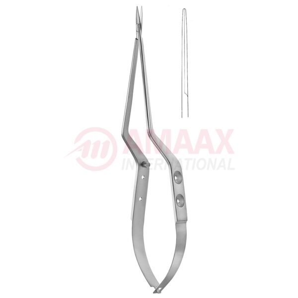 Yasargil micro scissors bayonet 2 hole type handle long blade straight.jpg