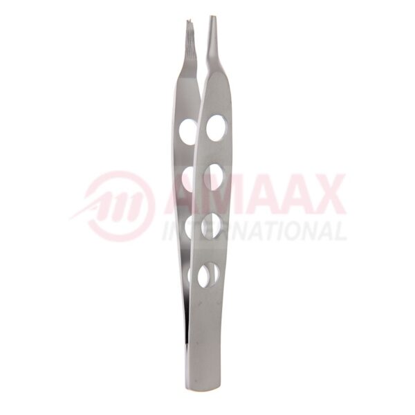 jeans dressing forceps serrated 2x3 teeth 14cm fine fenestrated handle.jpg