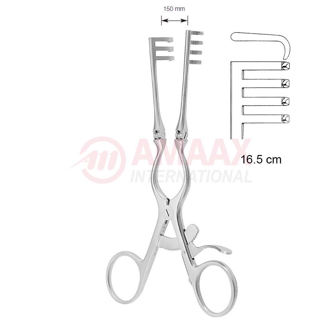 Adson Self Retaining Retractor 16.5cm Blunt 3 X 4 Prong 1 Adson-retractor-16.5-cm-blunt-3-x-4