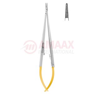 Castroviejo jacobson micro needle holder tc With catch straight micro profile