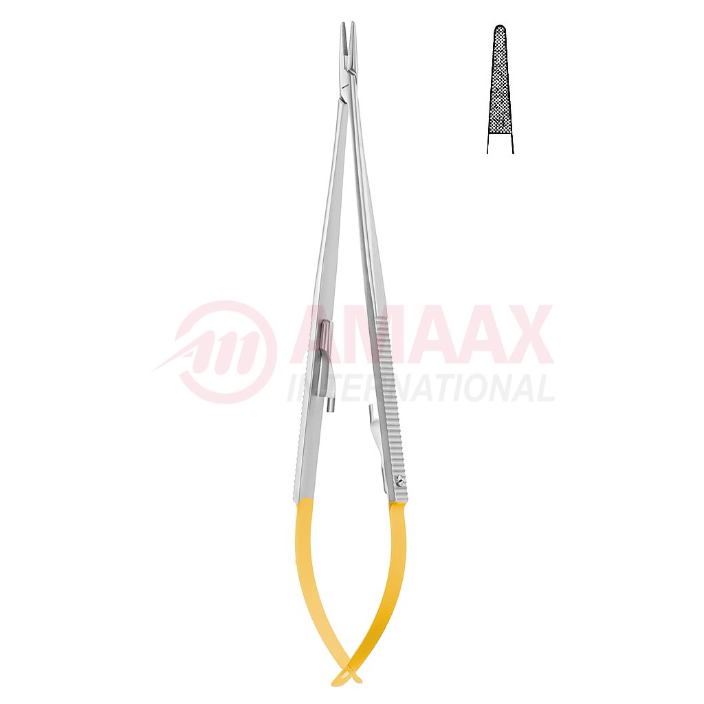 Castroviejo-jacobson-micro-needle-holder-tc-With-catch-straight-micro-profile