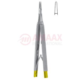 Castroviejo-micro-needle-holder-13-cm-Tc-With-lock-straight-smooth-jaw