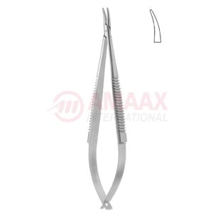 Castroviejo-micro-needle-holder-14-cm-without-catch-curved