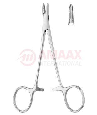 DERF needle holder 12 cm Maul jaw with longitudinal serrations