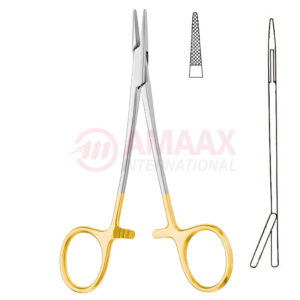 Halsey-needle-holder-tc-13-cm-mini-profile-jaw-left-handed