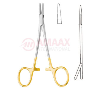 Halsey-needle-holder-tc-13-cm-smooth-jaw-left-handed