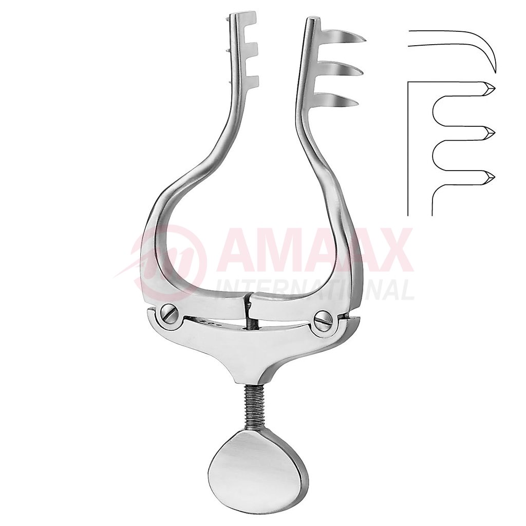 Jansen Gifford Self Retaining Retractor Sharp 10cm 3x3 Prong 1 Jansen-gifford-retractor-sharp-10-cm-3x3-prong